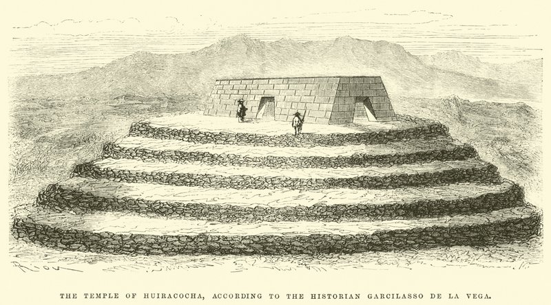 The Temple of Huiracocha, according to the historian Garcilasso de la Vega by Edouard Riou