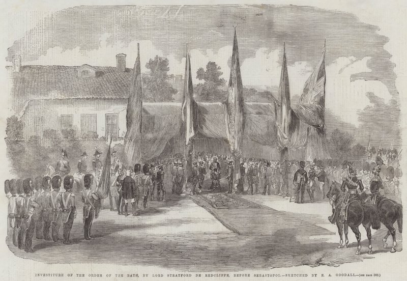 Investiture of the Order of the Bath, by Lord Stratford de Redcliffe, before Sebastopol by Edward Angelo Goodall