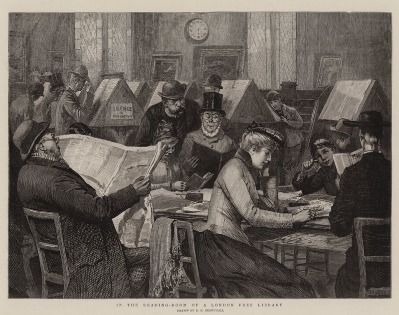 In the Reading-Room of a London Free Library by Edward Frederick Brewtnall