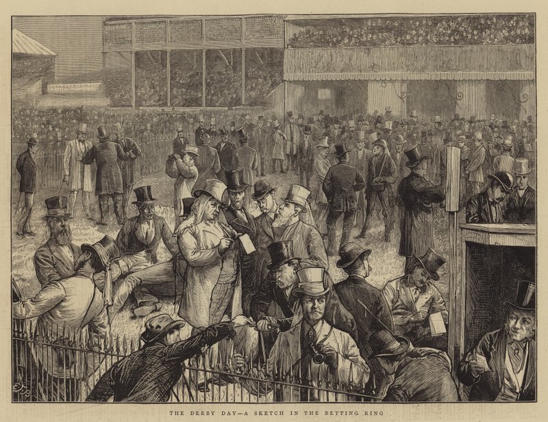 The Derby Day, a Sketch in the Betting Ring by Edward Frederick Brewtnall