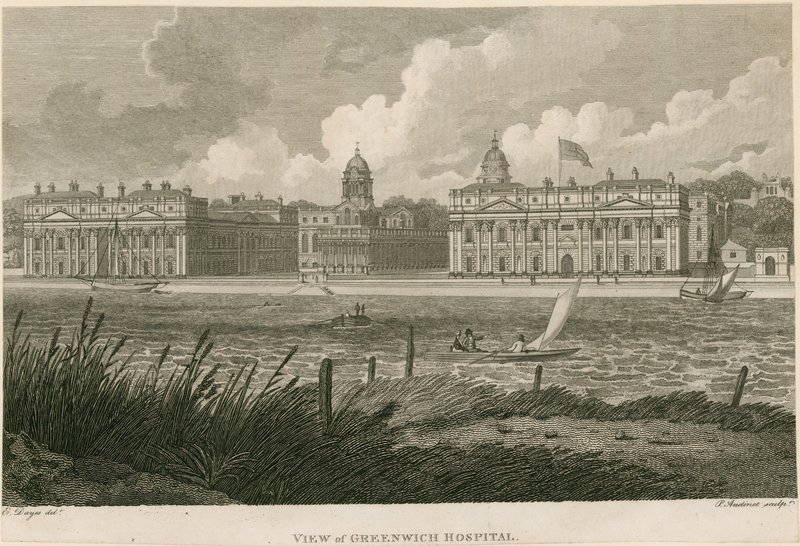 View of Greenwich Hospital, London by Edward Dayes
