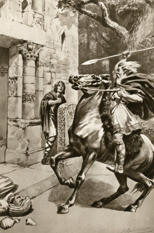 High Priest Coifi Riding Up Goodmanham Lane to Smash the Idols, Illustration from 