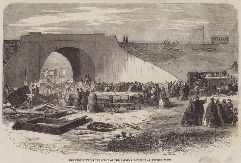 The Jury Viewing the Scene of the Railway Accident at Kentish Town by Edward Hull