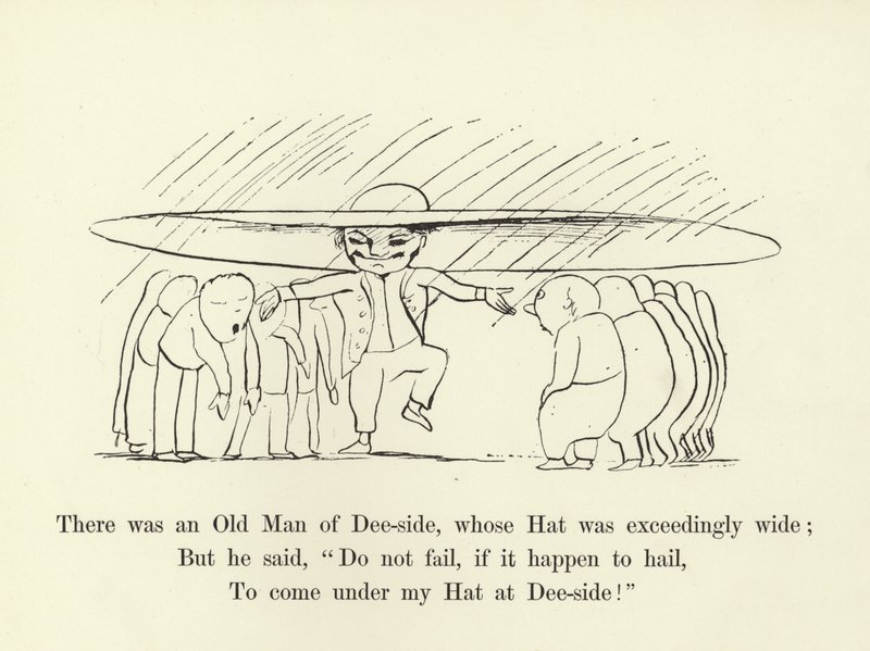 There was an Old Man of Dee-side, whose Hat was exceedingly wide by Edward Lear