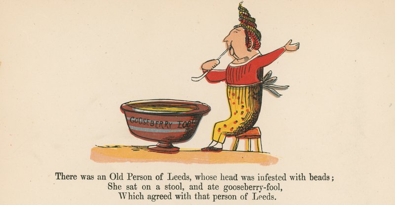 There was an Old Person of Leeds, whose head was infested with beads, from 