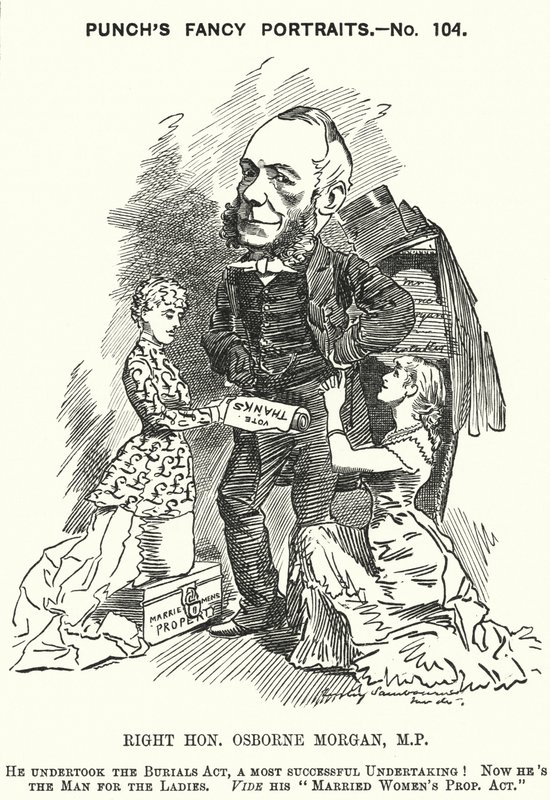 Punch Cartoon: George Osborne Morgan, Welsh Lawyer and Liberal Politician by Edward Linley (after) Sambourne