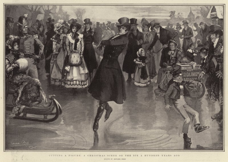 Cutting a Figure, a Christmas Scene on the Ice a Hundred Years ago by Edward Read