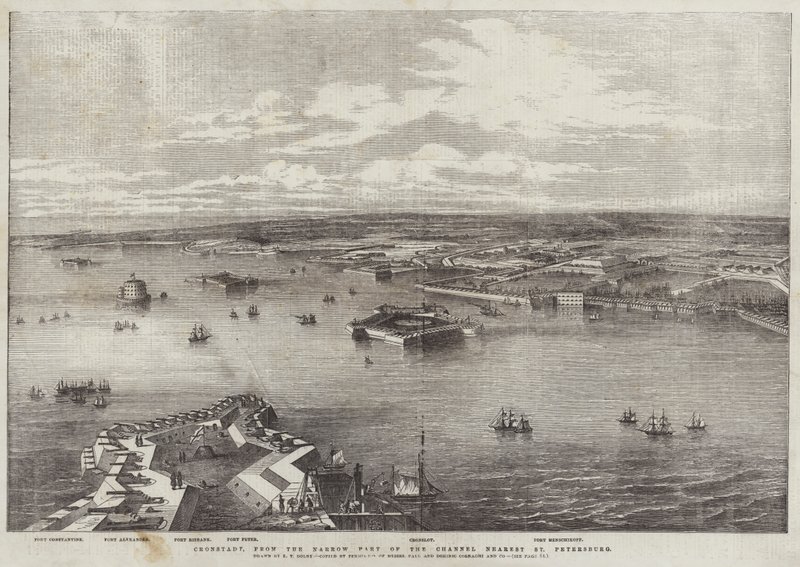 Cronstadt, from the Narrow Part of the Channel Nearest St Petersburg by Edwin Thomas Dolby