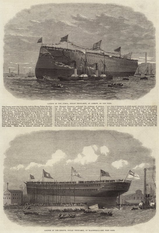 Launches of the Indian Troop Ships by Edwin Weedon