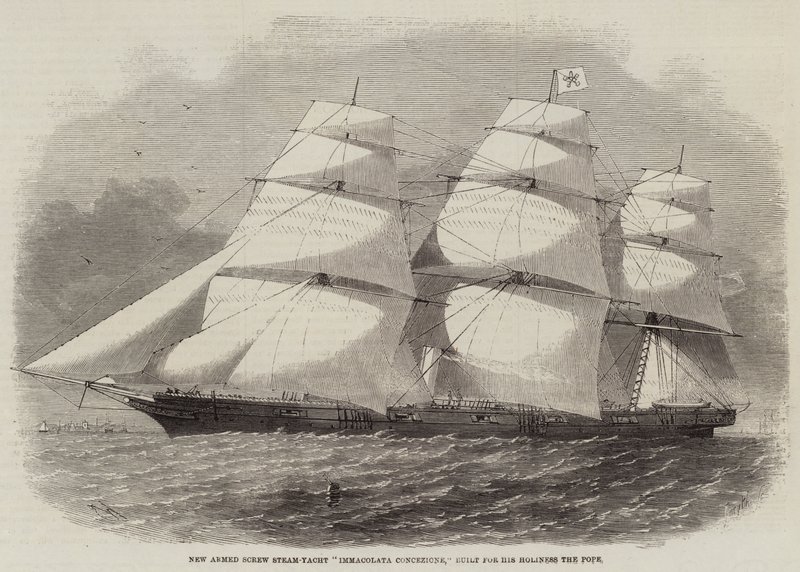 New Armed Screw Steam-Yacht Immacolata Concezione, built for His Holiness the Pope by Edwin Weedon