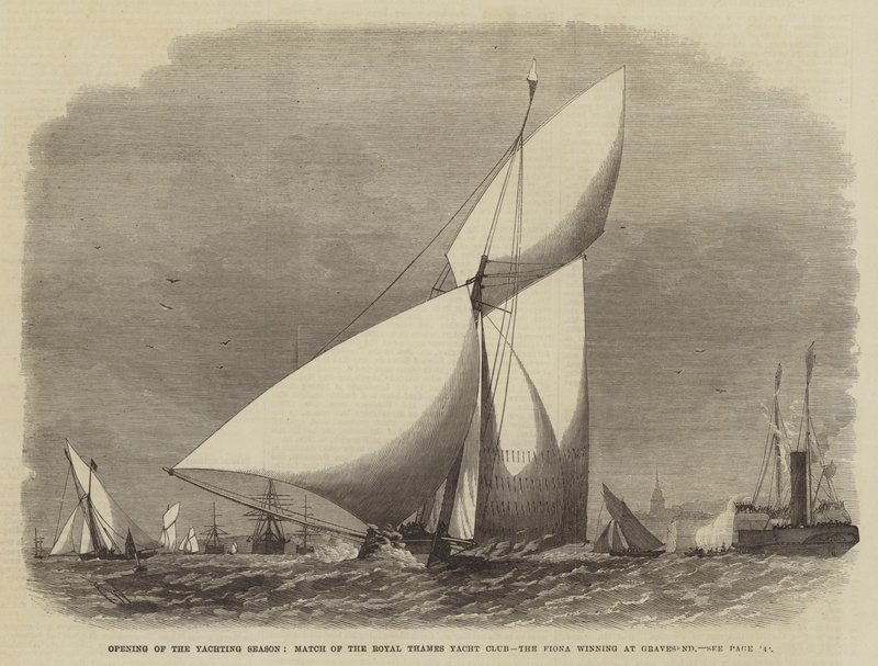Opening of the Yachting Season, Match of the Royal Thames Yacht Club, the Fiona winning at Gravesend by Edwin Weedon