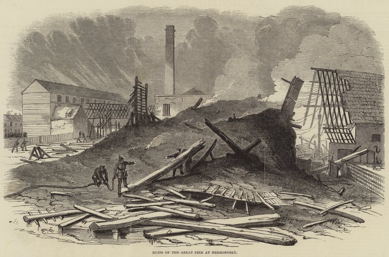 Ruins of the Great Fire at Bermondsey by Edwin Weedon
