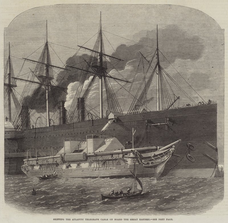 Shipping the Atlantic Telegraph Cable on Board the Great Eastern by Edwin Weedon