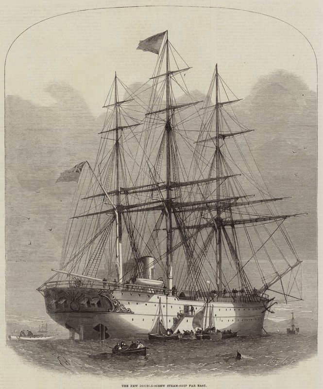The New Double-Screw Steam-Ship Far East by Edwin Weedon