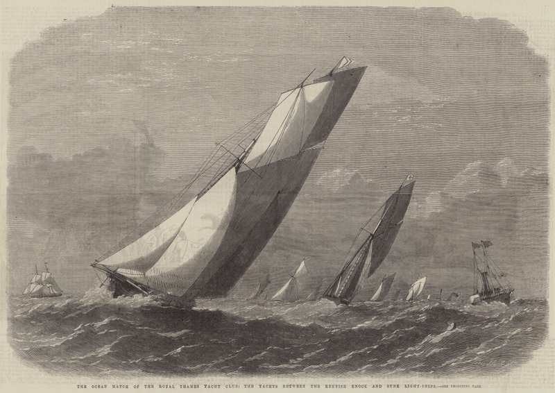 The Ocean Match of the Royal Thames Yacht Club, the Yachts between the Kentish Knock and Sunk Light-Ships by Edwin Weedon