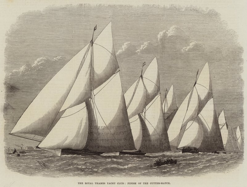 The Royal Thames Yacht Club, Finish of the Cutter-Match by Edwin Weedon