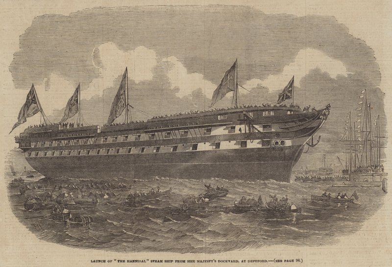 Launch of The Hannibal Steam Ship from the Majesty