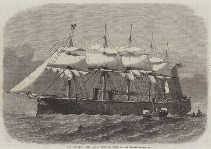 Our Iron-Clad Fleet, HMS Minotaur by Edwin Weedon