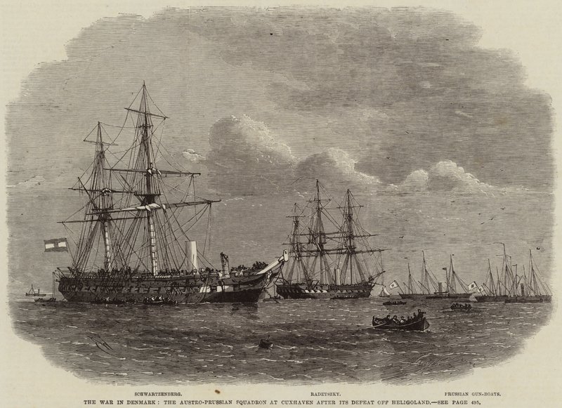 The War in Denmark, the Austro-Prussian Squadron at Cuxhaven after its Defeat off Heligoland by Edwin Weedon