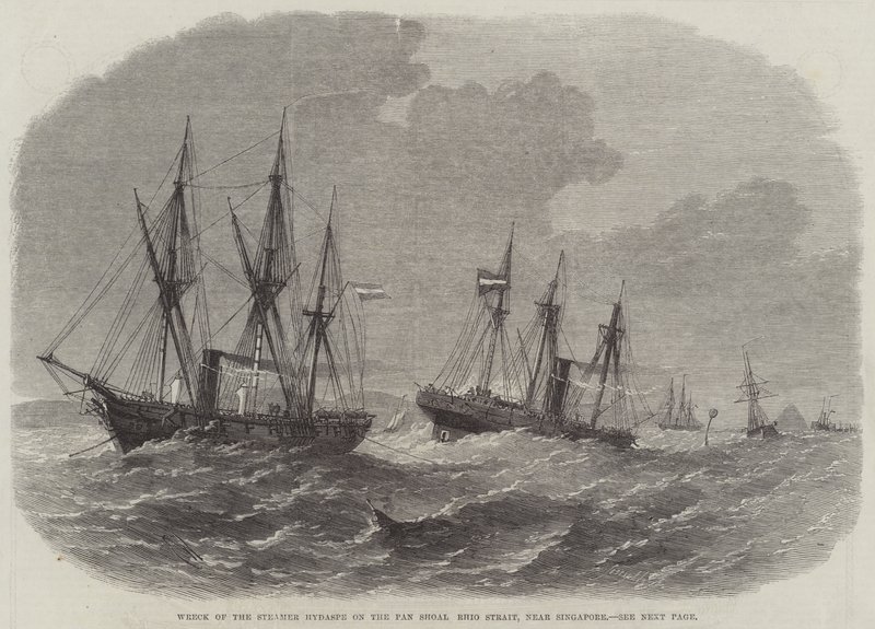 Wreck of the Steamer Hydaspe on the Pan Shoal Rhio Strait, near Singapore by Edwin Weedon