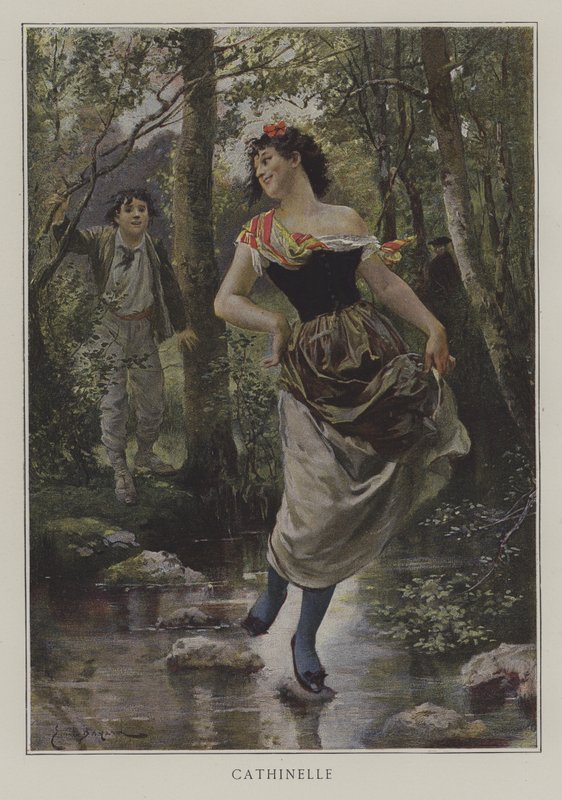 Cathinelle (colour litho) by Emile Antoine (after) Bayard