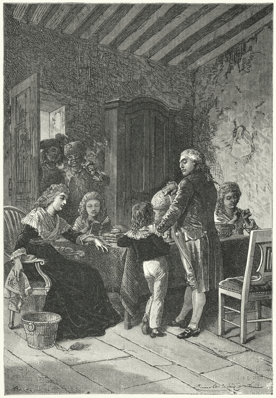 Louis XVI and his family imprisoned in the Temple by Emile Antoine (after) Bayard