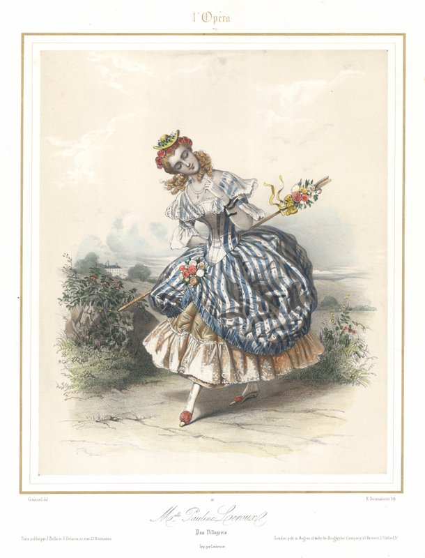 French ballet dancer Pauline Leroux dancing at the Paris Opera, c1840 by Emile Desmaisons