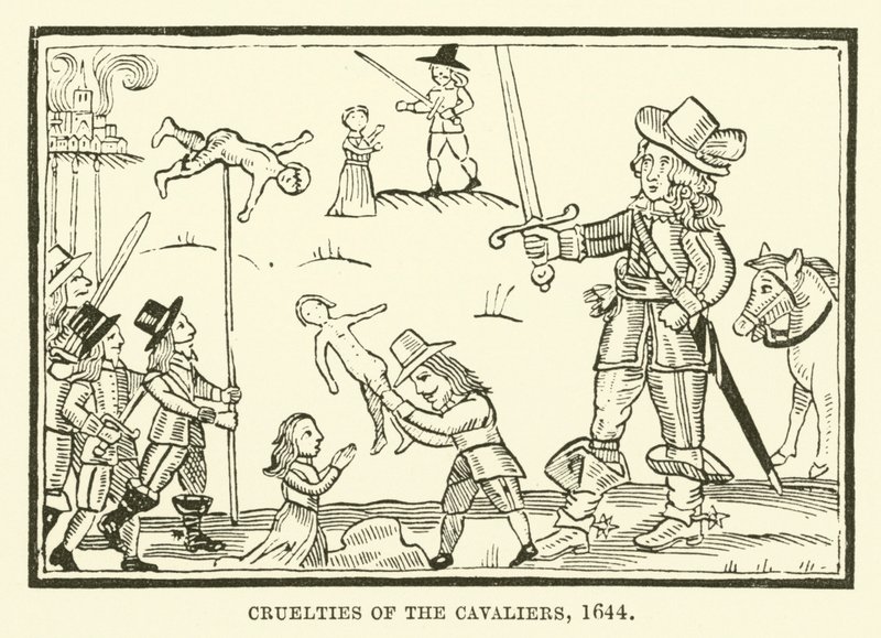 Cruelties of the cavaliers, 1644 by English School