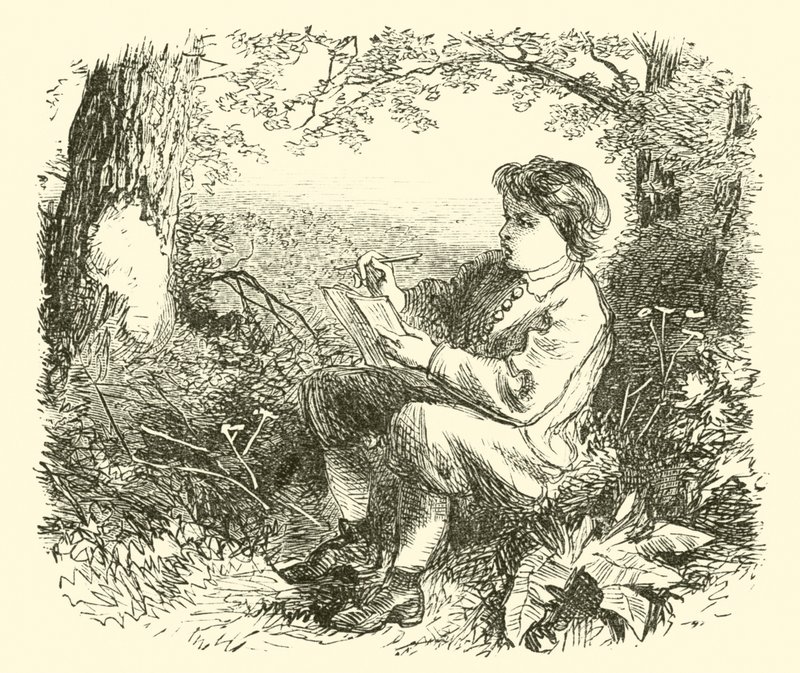 David Wilkie, the boy, studying from nature by English School