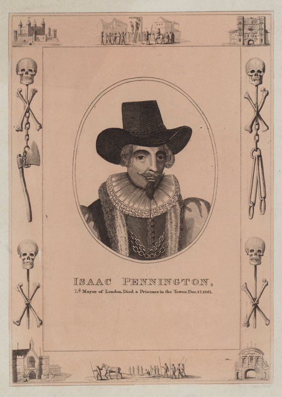 Isaac Pennington, Lord Mayor of London, died a Prisoner in the Tower, 17 December 1661 by English School