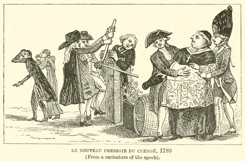 The New Clergy Press, 1789, (From a caricature of the epoch) by English School