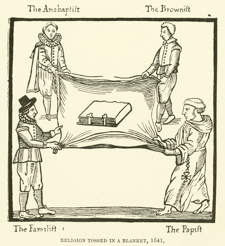 Religion tossed in a blanket, 1641 by English School