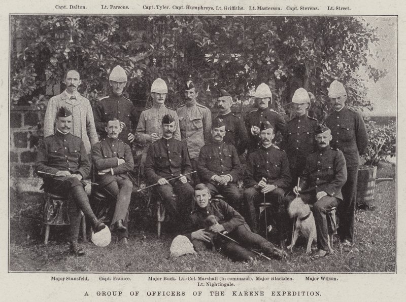 A Group of Officers of the Karene Expedition by English Photographer
