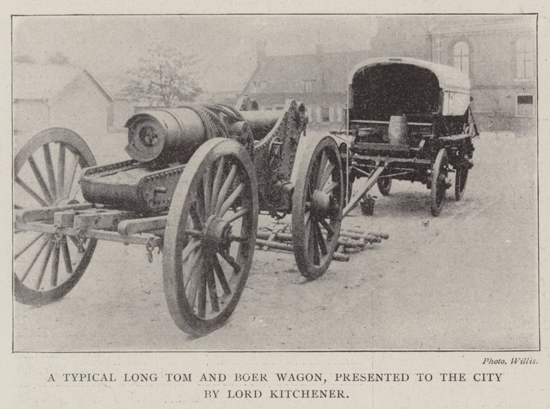 A Typical Long Tom and Boer Wagon, presented to the City by Lord Kitchener by English Photographer