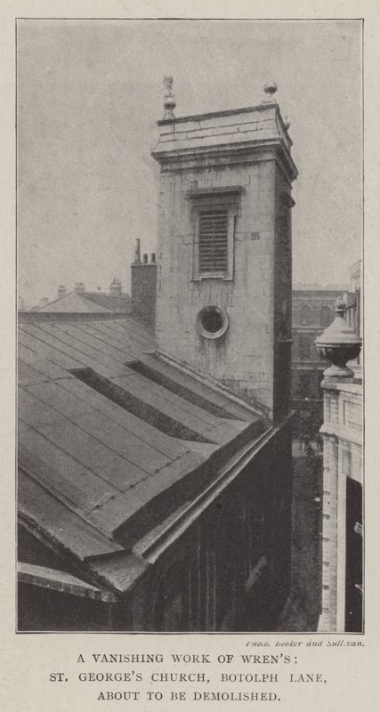 A Vanishing Work of Wrens, St Georges Church, Botolph Lane, about to be demolished by English Photographer