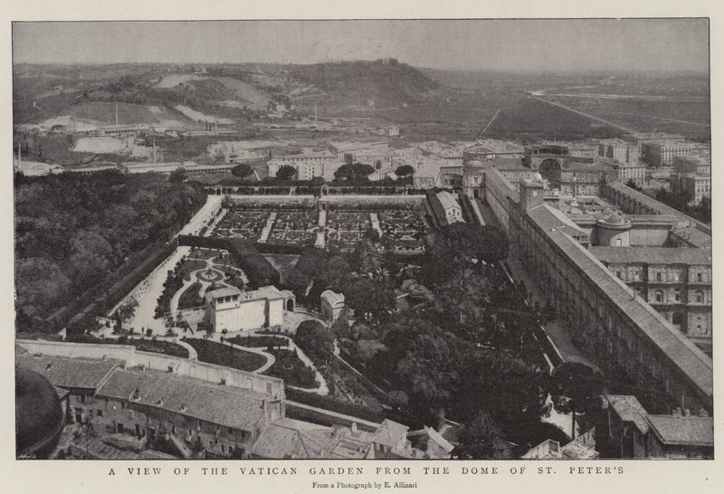 A View of the Vatican Garden from the Dome of St Peters by English Photographer