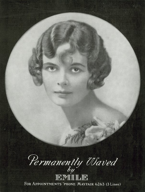 Advertisement for Permanently Waved by Emile, Mayfair, London by English Photographer