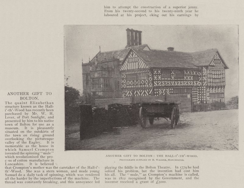 Another Gift to Bolton, the Hall-i-th-Wood by English Photographer
