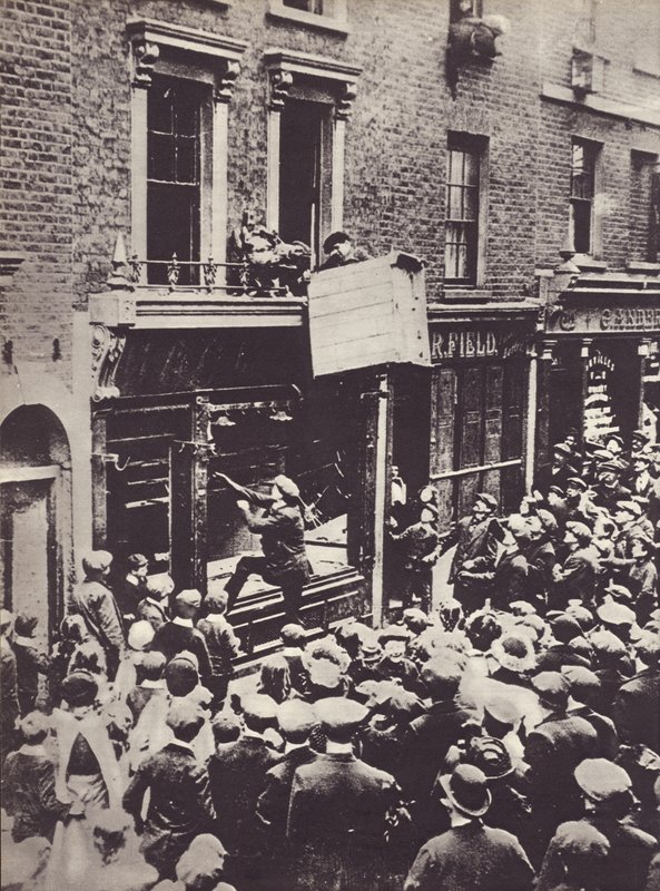 Attack on German shop in London, c.1914 by English Photographer
