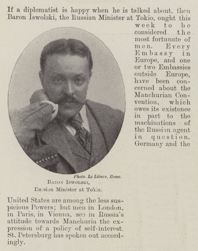 Baron Iswolski, Russian Minister at Tokio by English Photographer