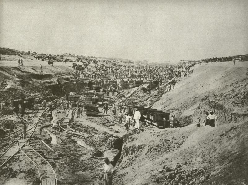 Building the Suez Canal, cutting through the desert by English Photographer