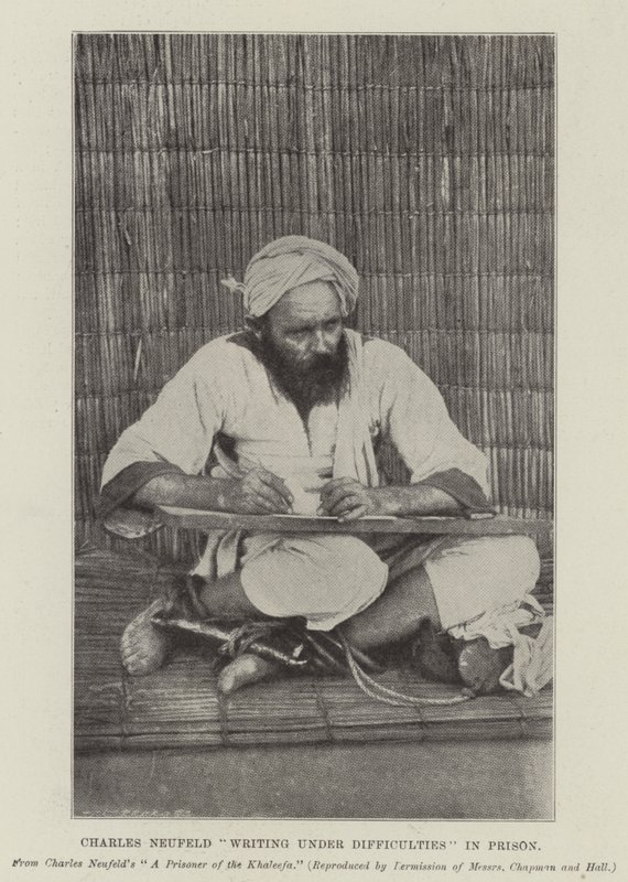 Charles Neufeld writing under Difficulties in Prison by English Photographer