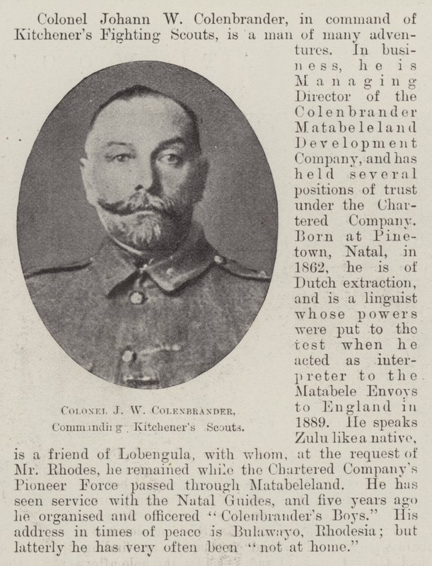 Colonel J W Colenbrander, commanding Kitcheners Scouts by English Photographer