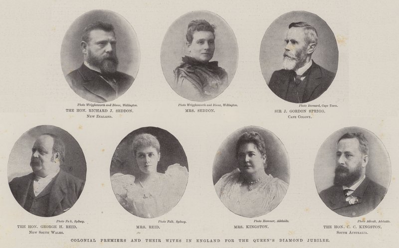 Colonial Premiers and Their Wives in England for the Queen