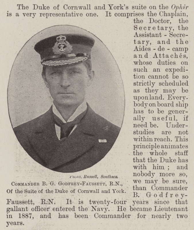 Commander B G Godfrey-Faussett, RN, of the Suite of the Duke of Cornwall and York by English Photographer