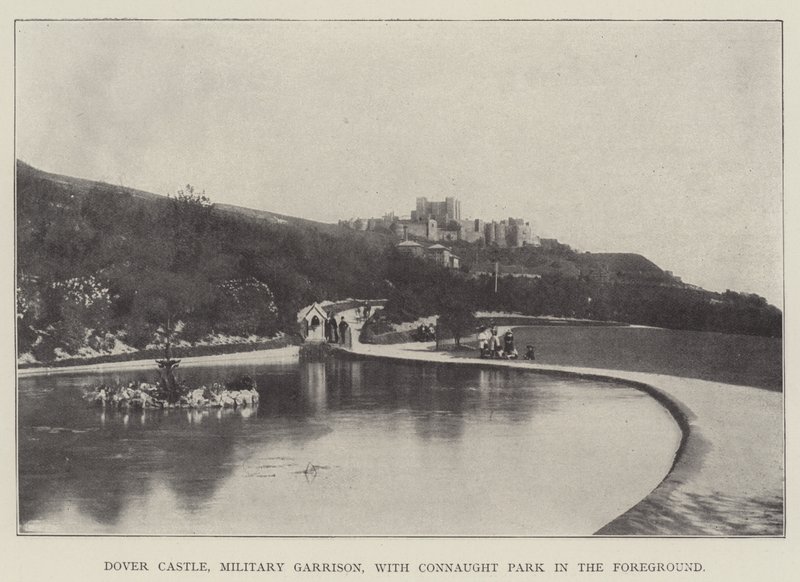 Dover Castle, Military Garrison, with Connaught Park in the Foreground by English Photographer