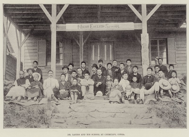 Dr. Landis and his School at Chemulpo, Korea by English Photographer