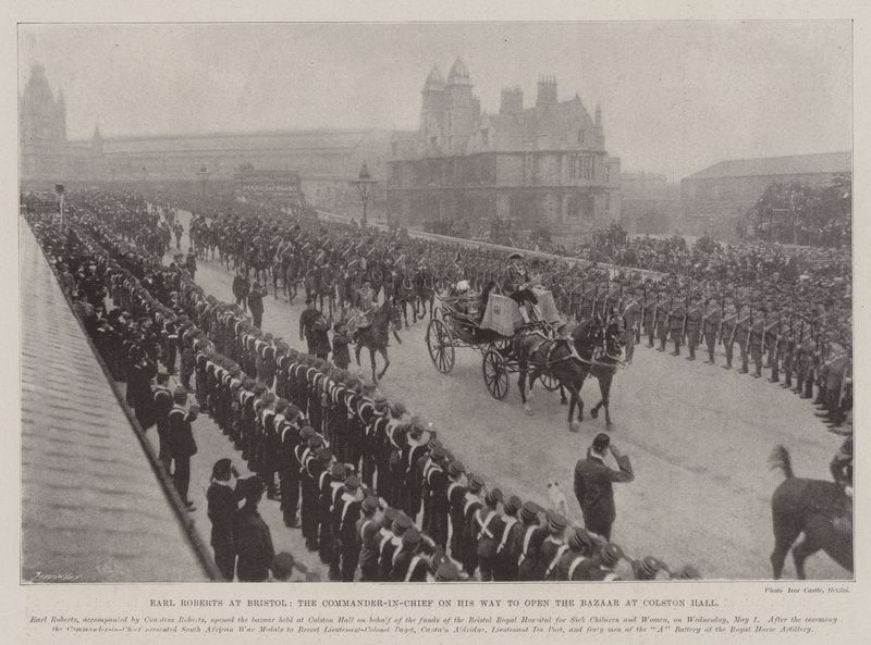Earl Roberts at Bristol, the Commander-in-Chief on his Way to open the Bazaar at Colston Hall by English Photographer
