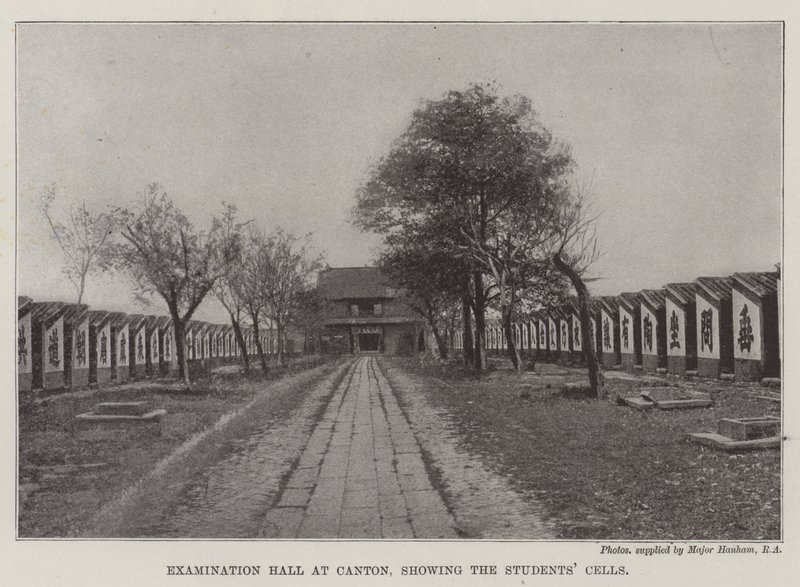 Examination Hall at Canton, showing the Students