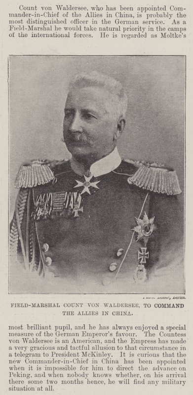 Field-Marshal Count von Waldersee, to Command the Allies in China by English Photographer